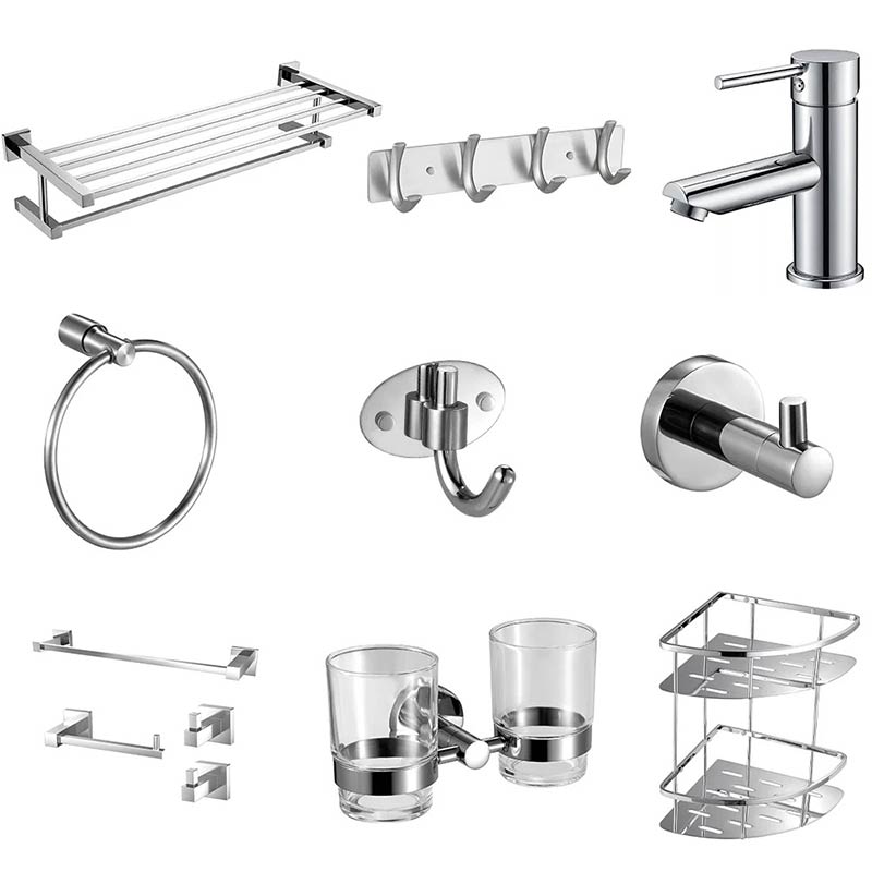 Bathroom accessories installed